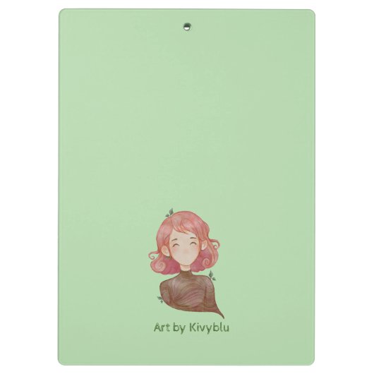 Wasserfarbene Blätter & Baummädchen Klemmbrett (Rückseite)