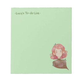 Wasserfarbene Blätter & Baummädchen Notizblock