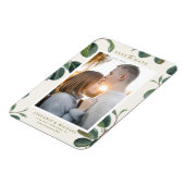 Wasserfarbene Blätter Botanisches Elfenbein Save t Magnet (Linke Seite)