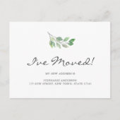 Wasserfarbene Blätter, die ich bewegte Ankündigungspostkarte (Vorderseite)