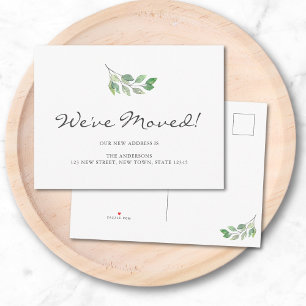 Wasserfarbene Blätter, die wir bewegt haben Ankündigungspostkarte