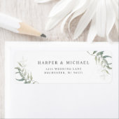 Wasserfarbene Blätter Hochzeitslabel (Insitu)