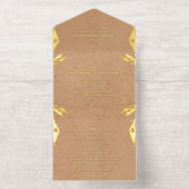 Wasserfarbene Blätter Rustikale Elegante Hochzeit All-in-One-Einladung (Innenseite)