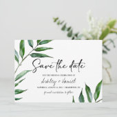 Wasserfarbene Blätter Save the Date Karte (Stehend Vorderseite)