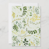 Wasserfarbene Blätter und Hirschwald Babydusche Ankündigung (Rückseite)