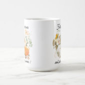 Wasserfarbene Blätter und Kürbis bitte Kaffeetasse (Mittel)