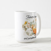 Wasserfarbene Blätter und Kürbis bitte Kaffeetasse (VorderseiteRechts)