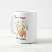 Wasserfarbene Blätter und Kürbis bitte Kaffeetasse (Vorderseite Links)