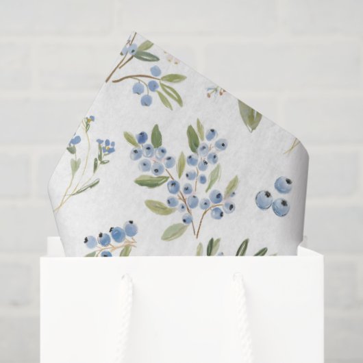 Wasserfarbene Blaubeermuster Seidenpapier (Geschenktüte)