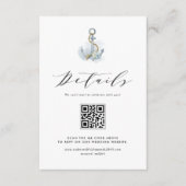 Wasserfarbene blaue florale Anker-QR-Code-Details Begleitkarte (Vorderseite)