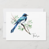 Wasserfarbene Blaue Vogel Beerdigung Danke (Vorderseite)