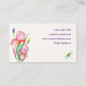 Wasserfarbene Blume blühen Visitenkarte (Rückseite)