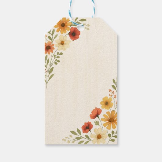 Wasserfarbene Blume Botanische Hochzeit danke Geschenkanhänger (Rückseite)