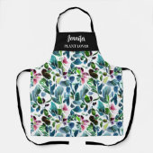 Wasserfarbene Blume botanische Muster Pflanze Lieb Schürze (Vorderseite)