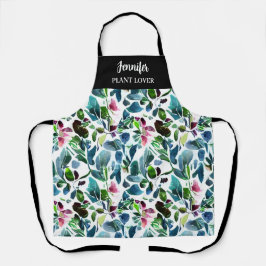 Wasserfarbene Blume botanische Muster Pflanze Lieb Schürze