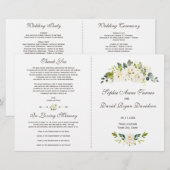 Wasserfarbene Blume Bouquet Hochzeitsprogramm (Vorne/Hinten)