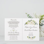 Wasserfarbene Blume Bouquet Hochzeitsprogramm (Stehend Vorderseite)