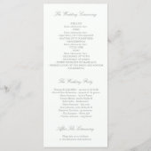 Wasserfarbene Blume Elegante trendige Hochzeitspro Programm (Rückseite)