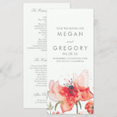 Wasserfarbene Blume Elegante trendige Hochzeitspro Programm (Vorne/Hinten)