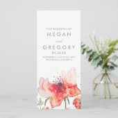 Wasserfarbene Blume Elegante trendige Hochzeitspro Programm (Stehend Vorderseite)