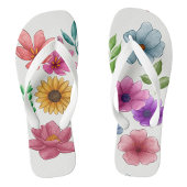Wasserfarbene Blume Flip Flops Badesandalen