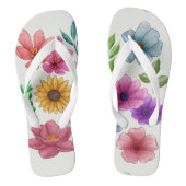 Wasserfarbene Blume Flip Flops Badesandalen (Fußbett)