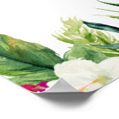 Wasserfarbene Blume Garland Tropische Taufe Poster (Ecke)