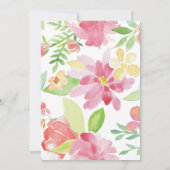 Wasserfarbene Blume Geometrische Hochzeitseröffnun Einladung (Rückseite)