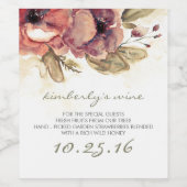 Wasserfarbene Blume Hochzeit Weinetikett (Einzelnes Label)