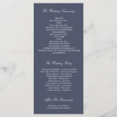 Wasserfarbene Blume Hochzeitsprogramme für Marine  Programm (Rückseite)