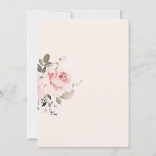 Wasserfarbene Blume Imitat Goldweihe Einladung (Rückseite)