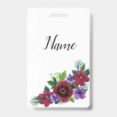 Wasserfarbene Blume Romantischer Marmor Ausweis (Rückseite)