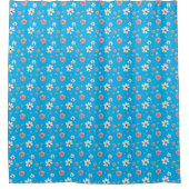 Wasserfarbene Blume Türkis Duschvorhang (Vorderseite)