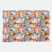 Wasserfarbene Blume und Katzen Geschirrtuch (Horizontal)