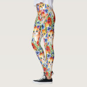 Wasserfarbene Blume und Katzen Leggings (Links)