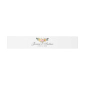 Wasserfarbene Blumen Elegante Hochzeit Einladungsbanderole (Flach)