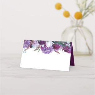 Wasserfarbene Blumen Elegante Hochzeit Platzkarte