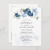 Wasserfarbene Blumen Elegantes Brautparty Einladungspostkarte (Vorne/Hinten)