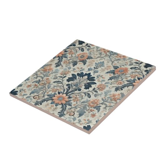 Wasserfarbene Blumen Elegantes Frühjahrsdesign Fliese (Seite)