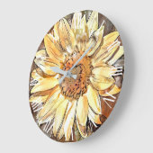 Wasserfarbene Blumen Frische Pasta machen Große Wanduhr (Winkel)