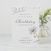 Wasserfarbene Blumen Moderne Kunst, Dichtung und M Einladung (Stehend Vorderseite)