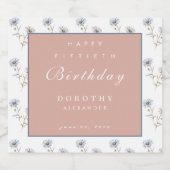 Wasserfarbene Blumen Moderne Kunst, Dichtung und M Schaumweinetikett (Einzelnes Label)