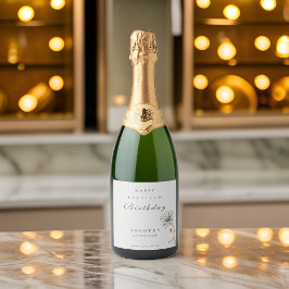 Wasserfarbene Blumen Moderne Kunst, Dichtung und M Schaumweinetikett