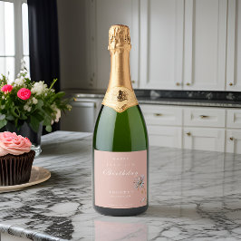 Wasserfarbene Blumen Moderne Kunst, Dichtung und M Schaumweinetikett