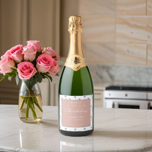 Wasserfarbene Blumen Moderne Kunst, Dichtung und M Schaumweinetikett