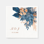 Wasserfarbene Blumen Moderne Rustikale Hochzeit Serviette (Vorderseite)