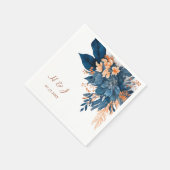 Wasserfarbene Blumen Moderne Rustikale Hochzeit Serviette (Ecke)