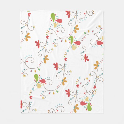 Wasserfarbene Blumen Muster Benutzerdefinierter Hi Fleecedecke (Vorderseite)