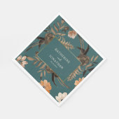 Wasserfarbene Blumenblätterung Blätter Aquamarin H Serviette (Ecke)