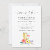 Wasserfarbene Blumenbrauen vor dem I Dos Einladung (Vorderseite)